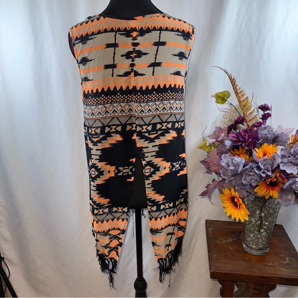 Live 4 Truth Aztec Tribal Fringe Tunic Tank Boho Festival Top 1X - Picture 3 of 9